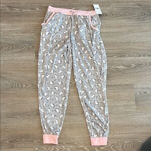 Hanes Gray Pajama Pants with Pink Accents